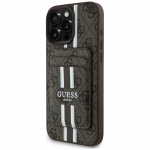 Muud kaubad Guess  Guess 4G Stripes case with Magsafe wallet for iPhone 16 Pro Max brown