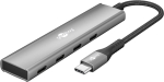 Laadija Goobay  76564 Slim 4-Port USB-Hub, USB-C  auf USB-C , 5 Gbit/s, Grey