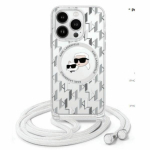 Muu telefoni lisavarustus Karl Lagerfeld  Karl Lagerfeld KLHMP16LHCKCKLCT iPhone 16 Pro 6.3" transparent hardcase IML Crossbody Monogram Karl & Choupette Head MagSafe