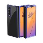 Tagakaaned Hurtel  Plating Case case for Samsung Galaxy Z Fold 4 cover with a metallic frame blue