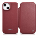 Tagakaaned iCarer  iCarer CE Premium Leather Folio Case iPhone 14 Plus Magnetic Flip Leather Folio Case MagSafe Red (WMI14220715-RD)
