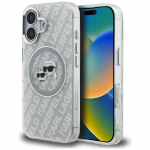 Muud kaubad Karl Lagerfeld  Karl Lagerfeld IML Glitter Karl & Choupette Heads Logo MagSafe iPhone 16 Case - Gray