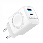 Adaptrid Evelatus Evelatus 2 in 1 Charger 20W Max USB-C+USB-A:15W Max USB-C+USB-A+Wireless:15W+2W 17W Max White