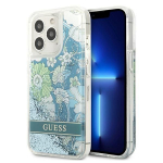 Tagakaaned Guess  Guess GUHCP13LLFLSN iPhone 13 Pro / 13 6.1" green/green hardcase Flower Liquid Glitter