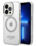 Tagakaaned Guess Apple iPhone 14 Pro Max 6.7 hard case Metal Outline Magsafe Silver