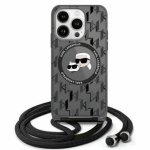 Muu telefoni lisavarustus Karl Lagerfeld  Karl Lagerfeld IML Crossbody Monogram Karl & Choupette Head MagSafe iPhone 16 Case - Black