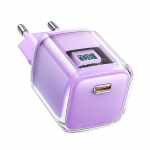 Adaptrid Acefast  Acefast A53 PD 30W GaN USB-C charger with display - purple
