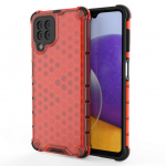 Tagakaaned Hurtel  Honeycomb Case armor cover with TPU Bumper for Samsung Galaxy A22 4G red