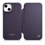 Tagakaaned iCarer  iCarer CE Premium Leather Folio Case iPhone 14 Plus Magnetic Flip Leather Folio Case MagSafe Dark Purple (WMI14220715-DP)
