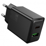 Adaptrid Hoco  Phone charger Hoco USB A + USB C QC3.0 PD AFC 3A 30W N71 black