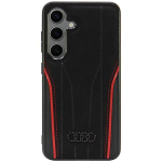 Tagakaaned Audi  Audi Genuine Leather MagSafe S24 S921 black-red hardcase AU-TPUPCS24-R8/D3-RD