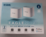 Ruuterid D-link SALE OUT. M15-2 EAGLE PRO AI AX1500 Mesh System EAGLE PRO AI AX1500 Mesh System M15-2 (2-pack) 802.11ax 1200+300 Mbit/s 10/100/1000 Mbit/s Ethernet LAN (RJ-45) ports 1 Mesh Support Yes MU-MiMO Yes No mobile broadband Antenna type 2 x  ...