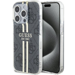 Tagakaaned Guess  Guess IML 4G Gold Stripe case for iPhone 15 Pro - black