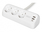 Jungikliai ir lizdai Digitus 3-way office socket strip with 2x USB-A and 1x USB-C connections | DA-70626