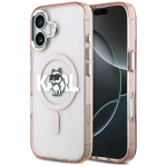 Tagakaaned Karl Lagerfeld  Karl Lagerfeld IML Choupette Sketch Logo MagSafe iPhone 17 Case - Pink