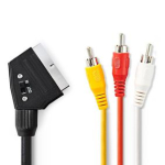 Kaabel NEDIS  Kabelis SCART spraudnis - 3x RCA spraudnis  parsledzams 2 00 m  melns (5412810426737)
