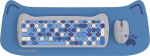 Arvuti klaviatuur Canyon  CANYON HSET-W6 EN Keyboard+Mouse Kitty Edition AAA+АА Wireless Blue