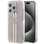 Tagakaaned Guess  Guess IML 4G Gold Stripe case for iPhone 15 Pro - pink