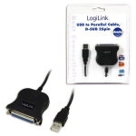 Ruuterid Logilink USB 2.0 adapter to Paralel (LPT) DB25 , 1,8m DB25, USB A male