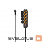 &Uuml;leminek Hama OUTDOOR IP44 SWITCH 4 GN 4 m power strip Black