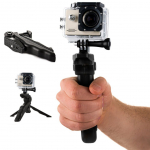 Kaameratarvik Hurtel  Mount with a mini tripod for GoPro SJCAM action cameras black