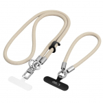 Muud kaubad Tech-Protect  Tech-Protect C10S Crossbody Phone Lanyard (114 cm) + Wrist Strap (31 cm) - Beige Titanium