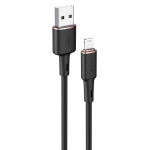 Kaabel Acefast  Acefast cable MFI USB - Lightning 1.2m, 2.4A black (C2-02 black)