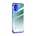 Tagakaaned Hurtel  Clear Color Case Gel TPU Electroplating frame Cover for Xiaomi Redmi Note 10 5G / Poco M3 Pro blue
