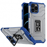 Tagakaaned Hurtel  Crystal Ring Case Kickstand Tough Rugged Cover for iPhone 13 Pro Max blue
