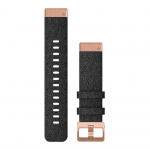 Rihm Garmin QuickFit 20 Watch Bands Heathered black nylon, rose gold hardware