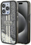 Tagakaaned Guess Apple iPhone 15 Pro Max Liquid Glitter Gold Stripes Black