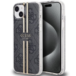 Tagakaaned Guess  Guess IML 4G Gold Stripe case for iPhone 15 Plus / 14 Plus - black