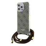 Tagakaaned Guess  Guess Crossbody Cord 4G Print case for iPhone 15 Pro - brown