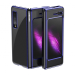 Tagakaaned Hurtel  Plating Case hard case Electroplating frame Cover for Samsung Galaxy Fold blue
