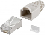 &Uuml;leminek Goobay  68746  RJ45 plug, CAT 5e STP shielded with strain-relief boot, grey
