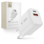 Kaabel Tech-Protect  Tech-Protect NCA20 PD 20W QC3.0 USB-A / USB-C Wall Charger - White