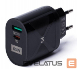 Adaptrid Wozinsky Small 65W GaN charger with USB ports, USB supports fast charging Black