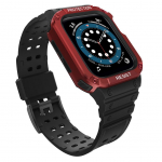 Tagakaaned Hurtel  Protect Strap Band for Apple Watch 38/40/41mm Armored Case Strap - Black, Red