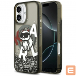 Tagakaaned Karl Lagerfeld Apple iPhone 17 Silicone case wiht MagSafe Liquid Glitter Choupette Logo Black