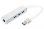 Kaabel Digitus 3-port USB Hub and Gigabit LAN adapter DA-70250-1