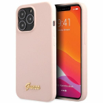 Tagakaaned Guess  Guess GUHCP13XLSLMGLP iPhone 13 Pro Max 6.7" light pink/light pink hardcase Silicone Script Gold Logo