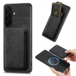 Tagakaaned Hurtel  Samsung Galaxy S26 Case with Detachable Card Holder, MagSafe Compatible, Synthetic Leather - Black