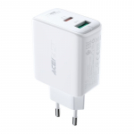 Adaptrid Acefast  Acefast wall charger USB Type C / USB 32W, PPS, PD, QC 3.0, AFC, FCP white (A5 white)