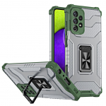 Tagakaaned Hurtel  Crystal Ring Case Kickstand Tough Rugged Cover for Samsung Galaxy A72 4G green