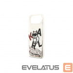 Tagakaaned Karl Lagerfeld Apple iPhone 17 Air Silicone case with MagSafe Liquid Glitter Choupette Logo Transparent