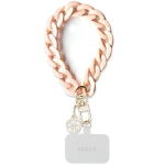 Tagakaaned Guess  Guess GUOUCBMC4MP Universal Big Hand Strap case - pink Acrylic 4G Charm