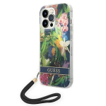 Tagakaaned Guess  Guess GUOHCP14LHFLSB iPhone 14 Pro 6.1 "blue / blue hardcase Flower Strap
