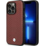 Tagakaaned BMW  Case BMW BMHCP14L22RFGR iPhone 14 Pro 6.1" Burgundy/burgundy Leather Diamond Pattern