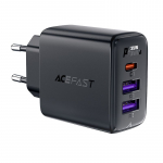 Adaptrid Acefast Acefast A57 PD 35W GaN charger 2 x USB-A + USB-C with 3 ports - black