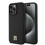 Muu telefoni lisavarustus DKNY  DKNY Leather Monogram Pattern Metal Logo MagSafe Case for iPhone 15 Pro Max - Black